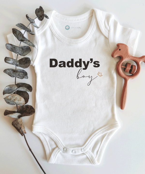 Daddy's Boy Yazılı Babalar Günü Kısa / Uzun Kol Çıtçıtlı Bebek Body