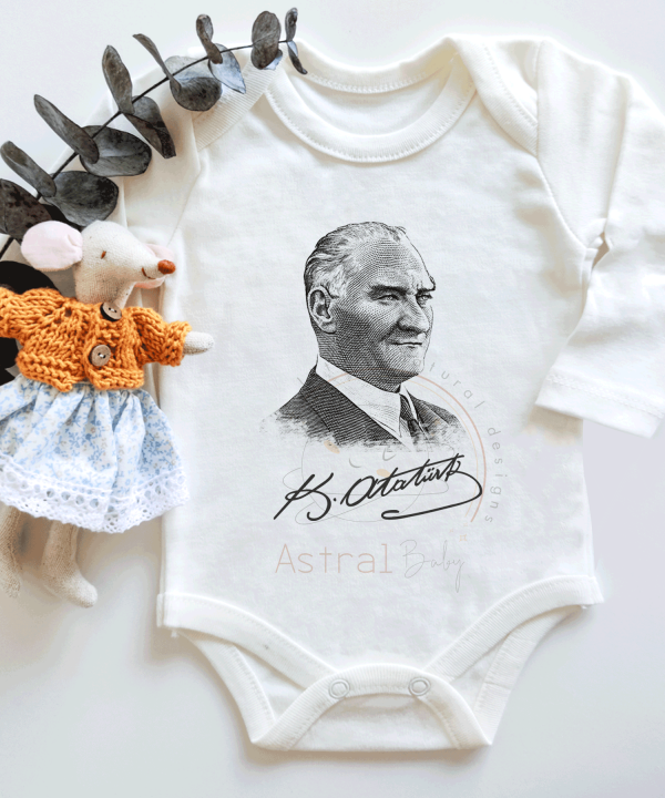 29 Ekim Atatürk İmzalı Kısa / Uzun Kol Çıtçıtlı Bebek Body